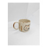 El Yapım Seramik Beyaz Kedi Figürlü Kupa Bardak Handmade Mug