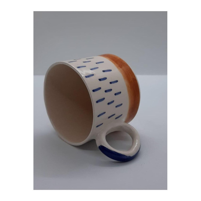 Seramik Mug El Yapımı Handmade Kupa Bardak Sade Desenli Kupa