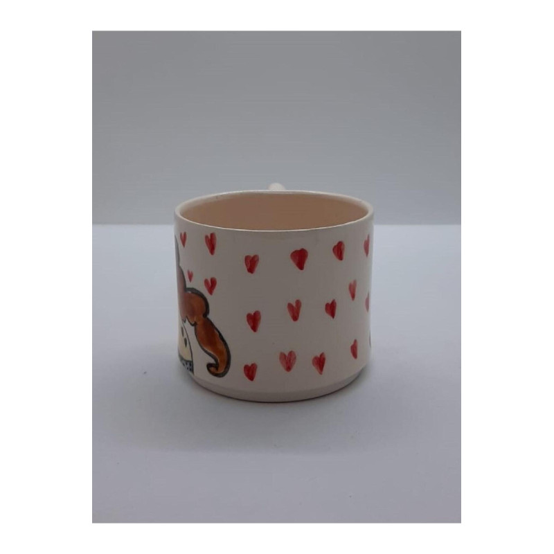 El Yapımı Seramik Kadın Figürlü Kupa Bardak Mug (HANDMADE)