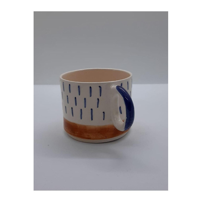 Seramik Mug El Yapımı Handmade Kupa Bardak Sade Desenli Kupa