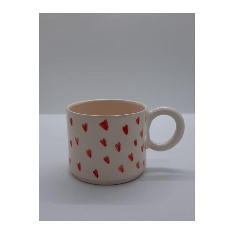 El Yapımı Seramik Kadın Figürlü Kupa Bardak Mug (HANDMADE)