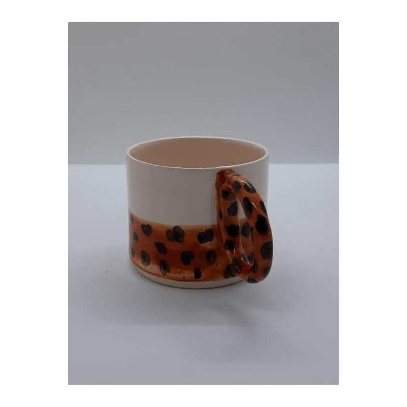 Handmade Seramik Mug Leopar Desenli El Yapımı Kupa Bardak