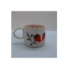 El Yapımı Seramik Kupa Bardak Mug Çilek Figürlü (HANDMADE)