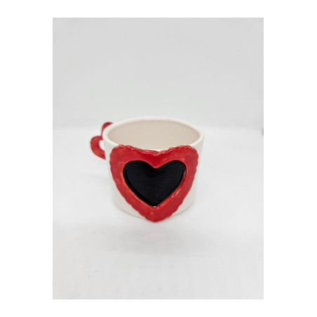 El Yapımı Seramik Dudak Figürlü Kupa Bardak Mug