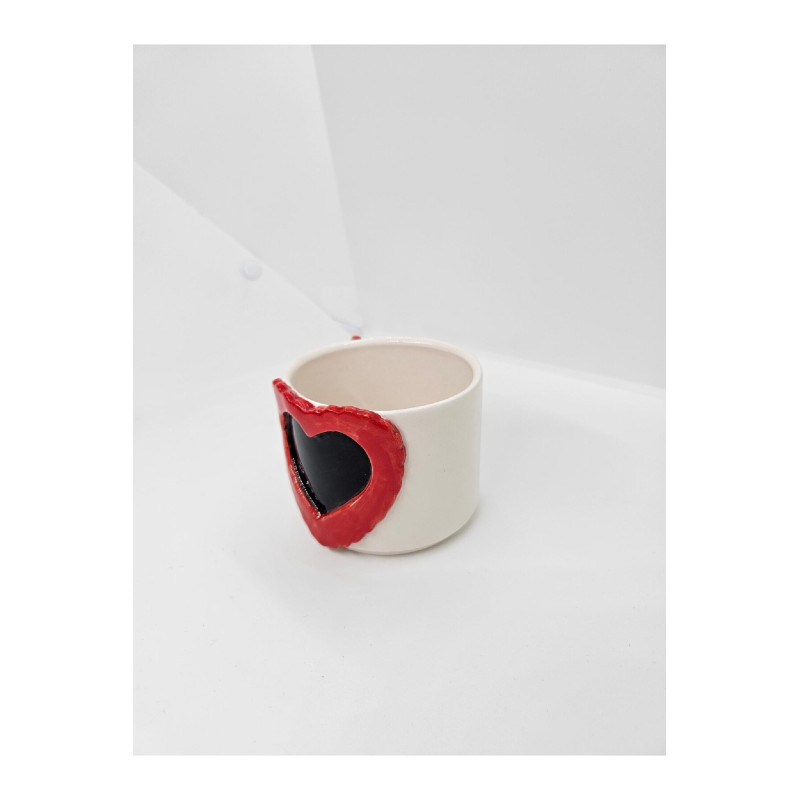El Yapımı Seramik Dudak Figürlü Kupa Bardak Mug