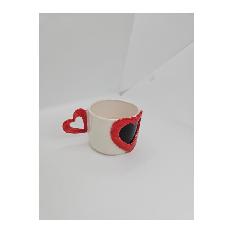 El Yapımı Seramik Dudak Figürlü Kupa Bardak Mug