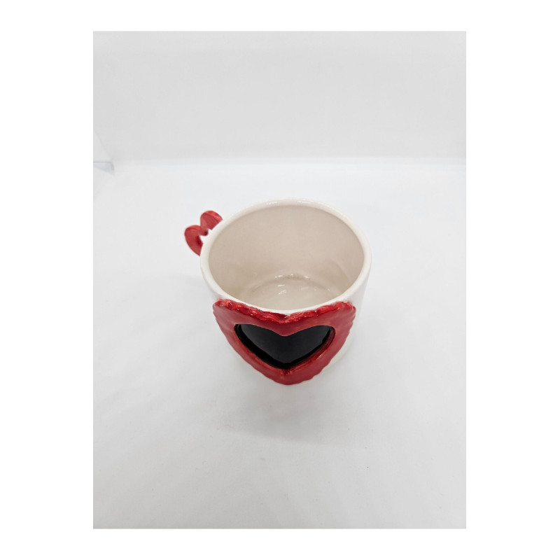 El Yapımı Seramik Dudak Figürlü Kupa Bardak Mug