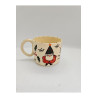 El Yapımı Seramik Noel Baba Ve Kardan Adam Figürlü Beyaz Kupa Bardak Mug