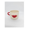 El Yapımı Seramik Kelebek Desenli Kupa Bardak Mug