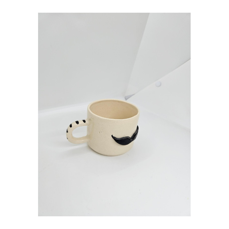El Yapımı Seramik Kelebek Desenli Kupa Bardak Mug