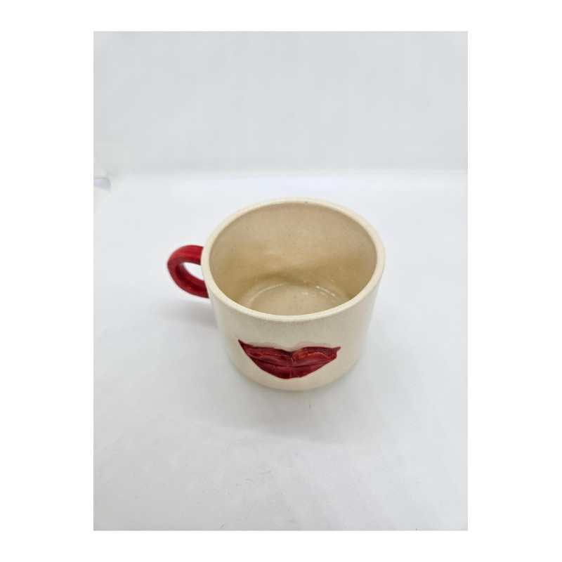 El Yapımı Seramik Kelebek Desenli Kupa Bardak Mug
