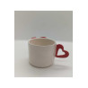 El Yapımı Seramik Kabartmalı Kalp Figürlü Kupa Bardak Mug