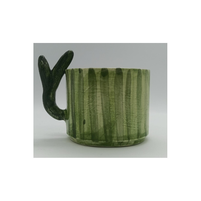 El Yapımı Seramik Kaktüs Desenli Kupa Bardak Mug