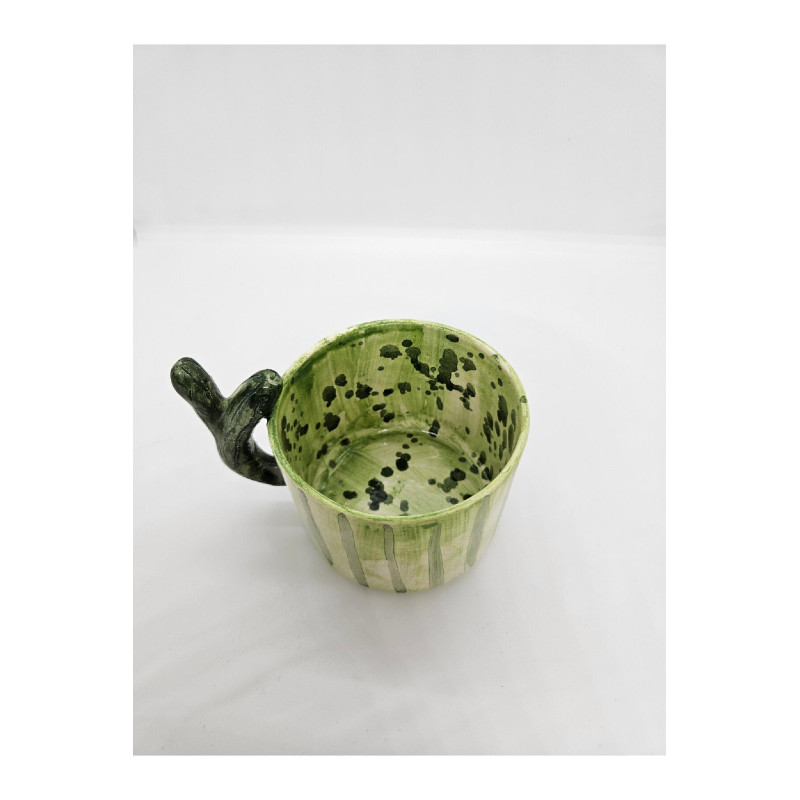 El Yapımı Seramik Kaktüs Desenli Kupa Bardak Mug